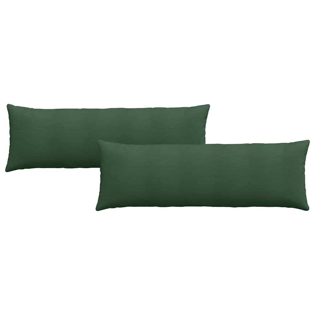 VidaXL coussins de canapé 2 pièces vert foncé 120 x 40 cm tissu corde