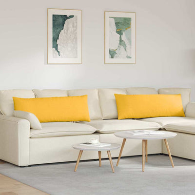 VidaXL coussins de canapé 2 pièces jaune clair 120 x 40 cm tissu corde