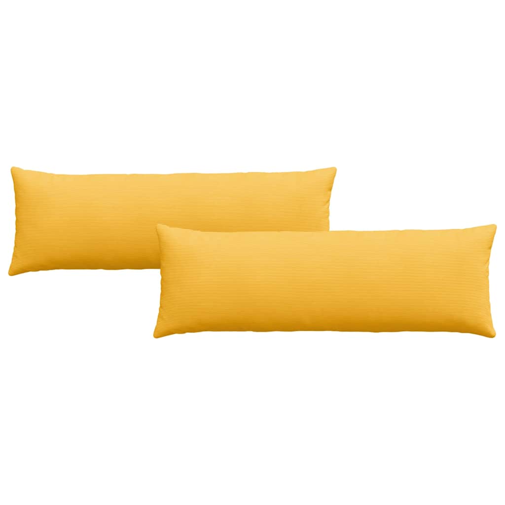 VidaXL coussins de canapé 2 pièces jaune clair 120 x 40 cm tissu corde