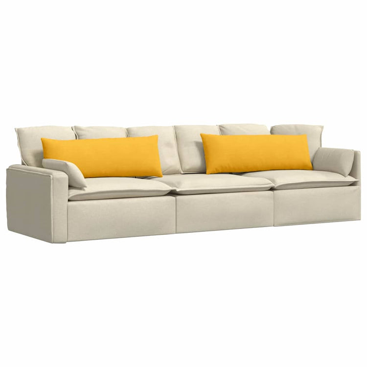 VidaXL coussins de canapé 2 pièces jaune clair 120 x 40 cm tissu corde