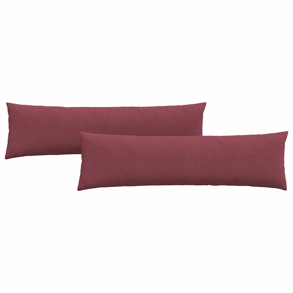 VidaXL coussins de canapé 2 pcs vin rouge 145 x 40 cm tissu