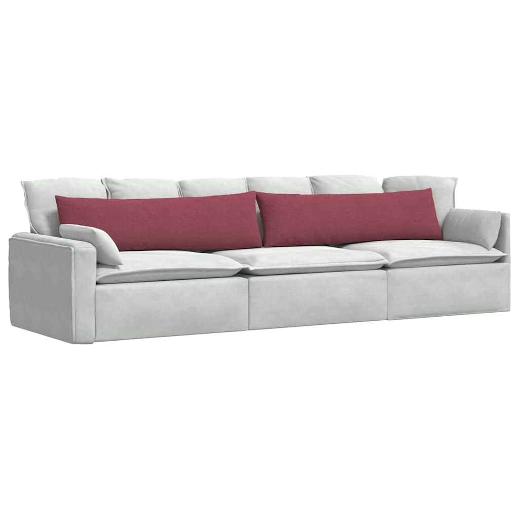 VidaXL coussins de canapé 2 pcs vin rouge 145 x 40 cm tissu