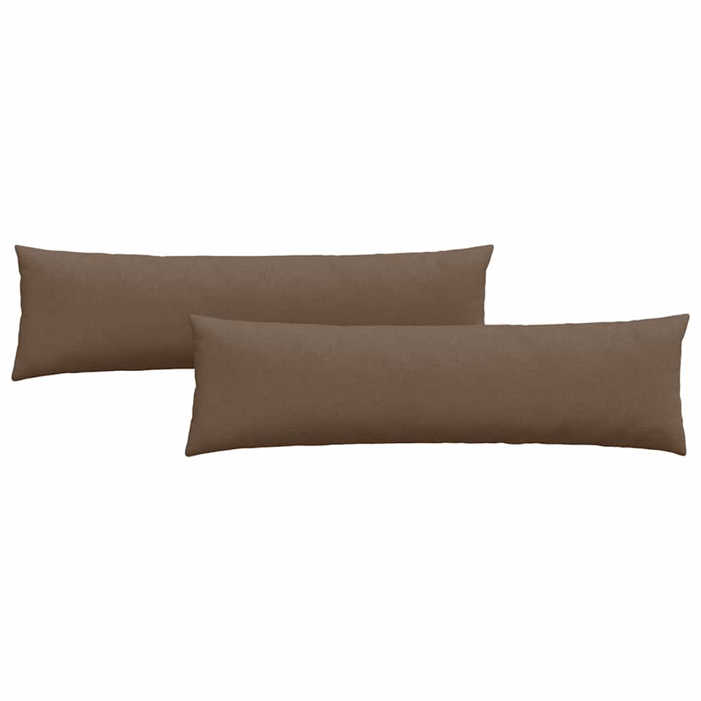 VidaXL coussins de canapé 2 pcs marron 145 x 40 cm tissu
