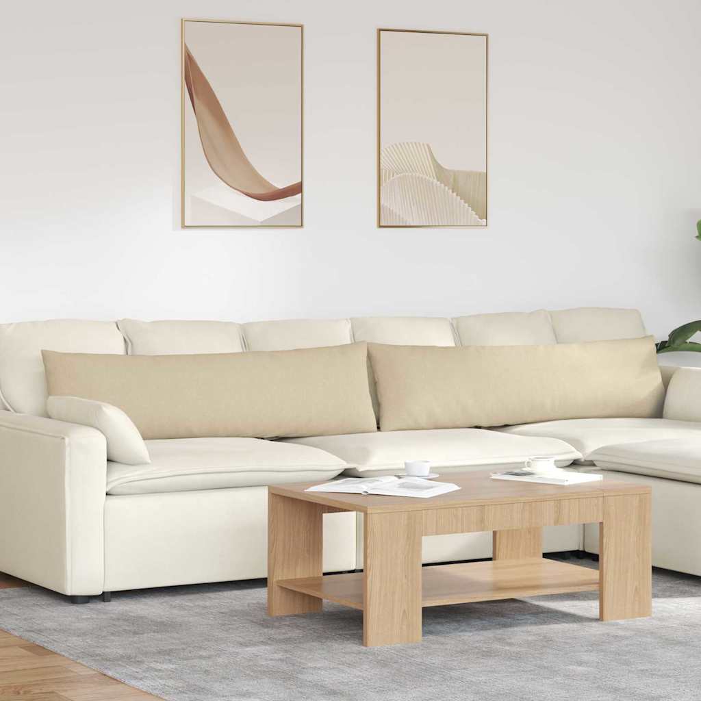 VidaXL coussins de canapé 2 pcs crème 145 x 40 cm tissu