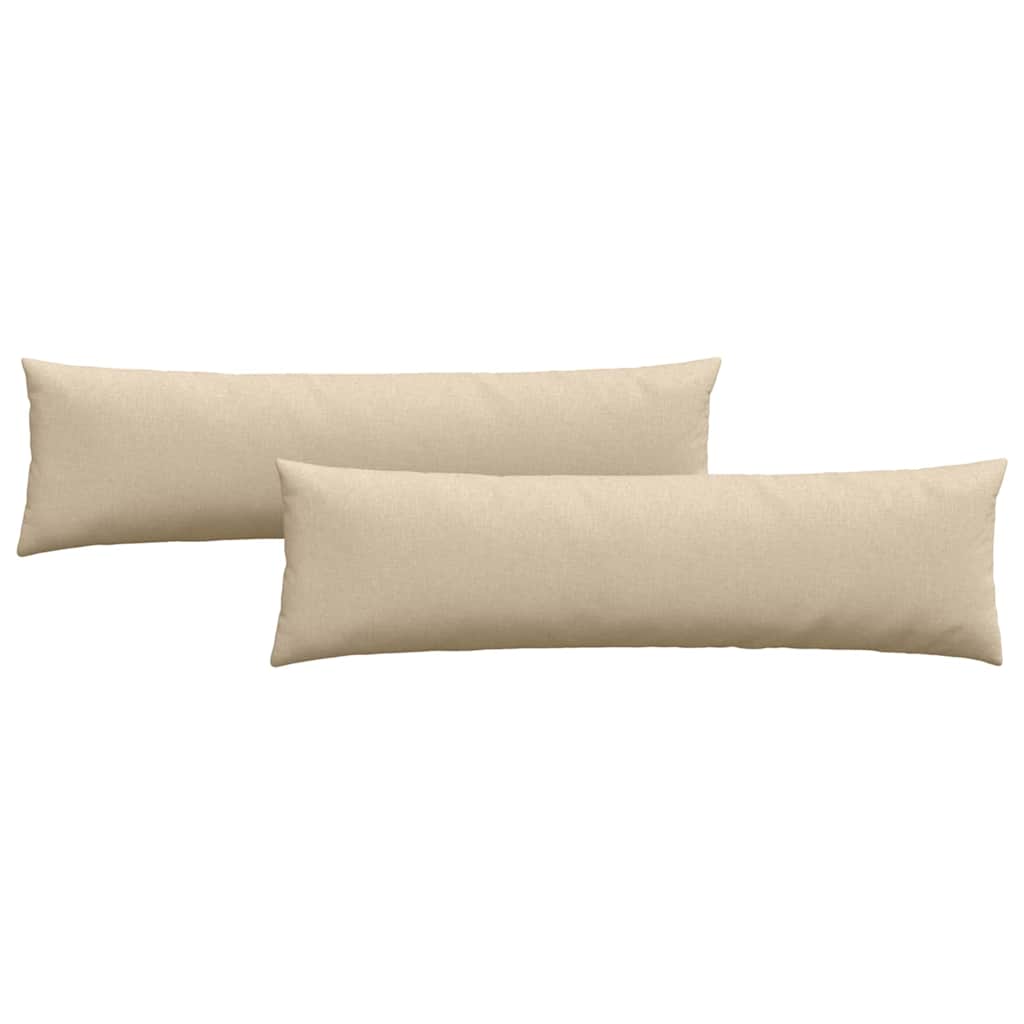 VidaXL coussins de canapé 2 pcs crème 145 x 40 cm tissu