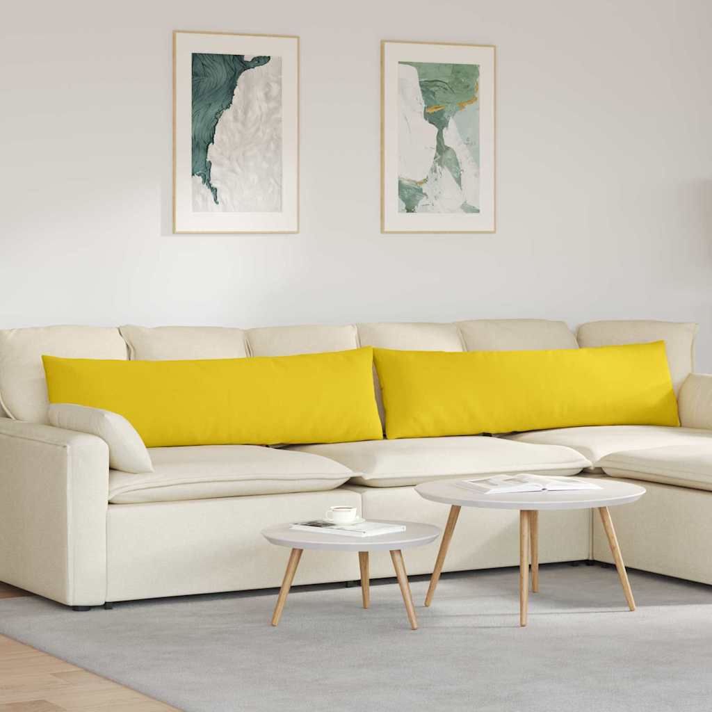 VidaXL coussins de canapé 2 pcs jaune clair 145 x 40 cm tissu