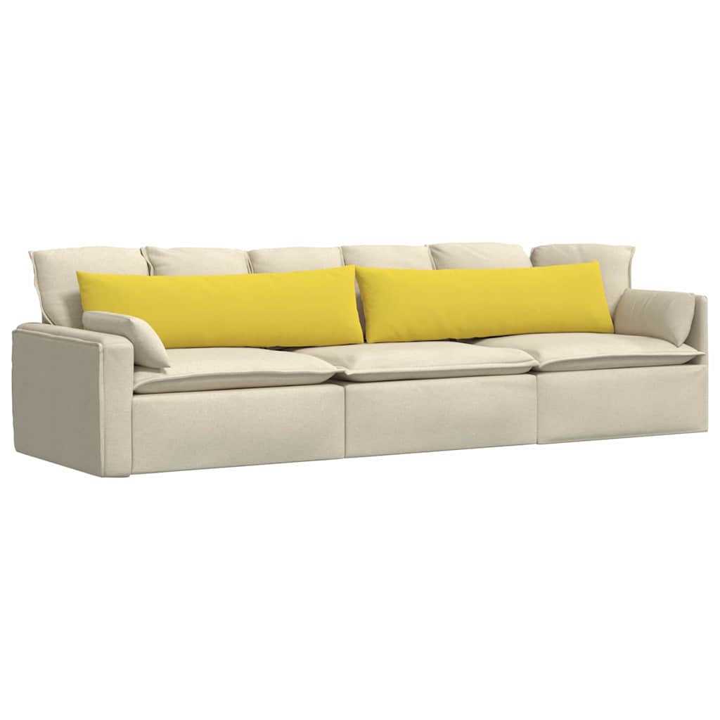 VidaXL coussins de canapé 2 pcs jaune clair 145 x 40 cm tissu