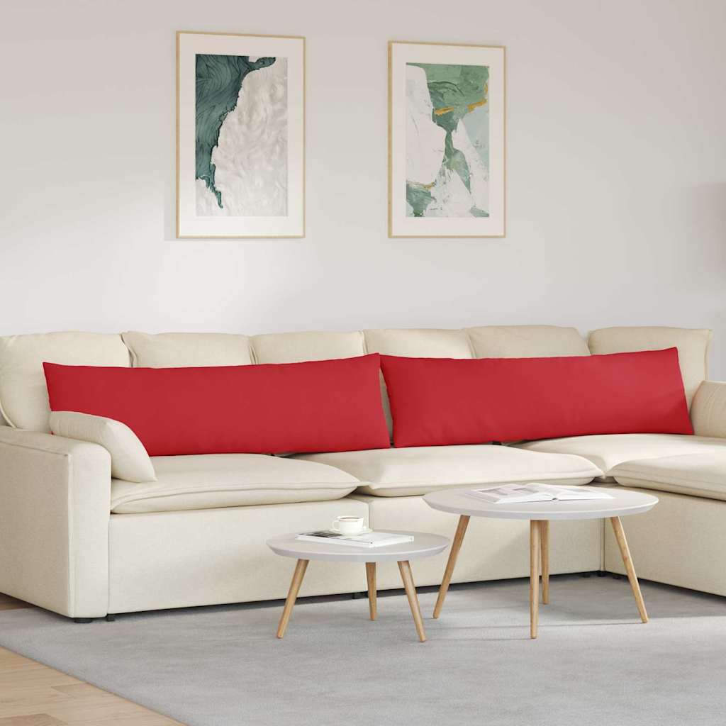 VidaXL coussins de canapé 2 pcs rouge 145 x 40 cm tissu