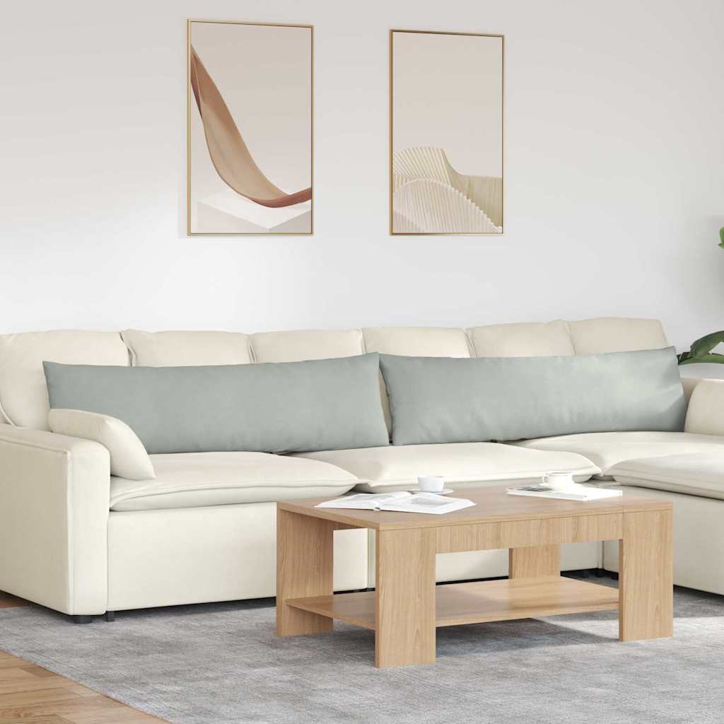 VidaXL coussins de canapé 2 pièces gris clair 145 x 40 cm tissu corde