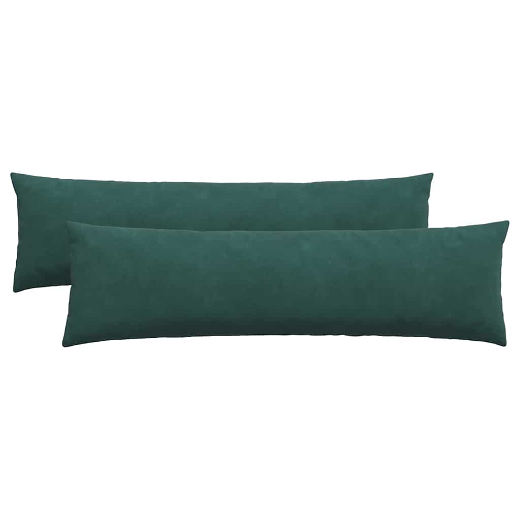 VidaXL coussins de canapé 2 pièces vert foncé 145 x 40 cm tissu corde