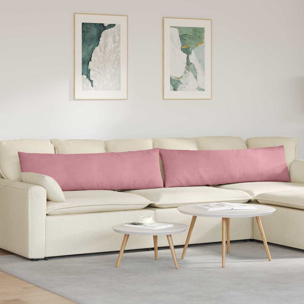 VidaXL coussins de canapé 2 pièces rose 145 x 40 cm tissu corde