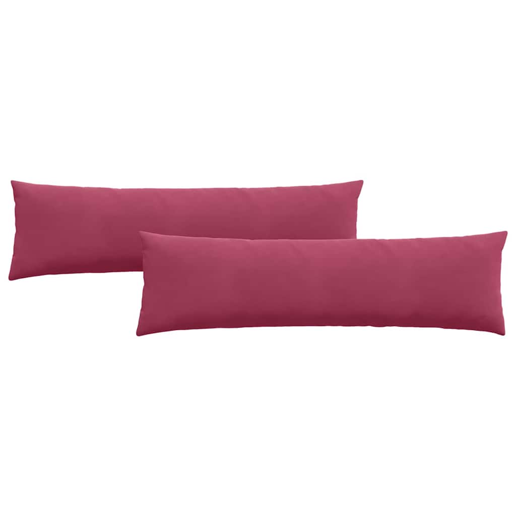 VidaXL coussins de canapé, 2 pièces, bordeaux, tissu corde 145 x 40 cm