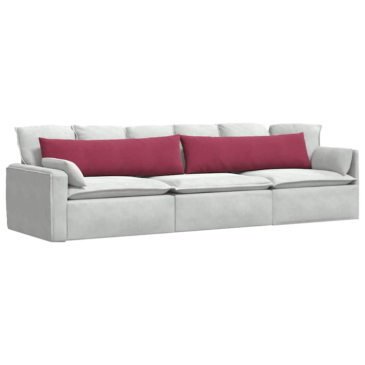 VidaXL coussins de canapé, 2 pièces, bordeaux, tissu corde 145 x 40 cm