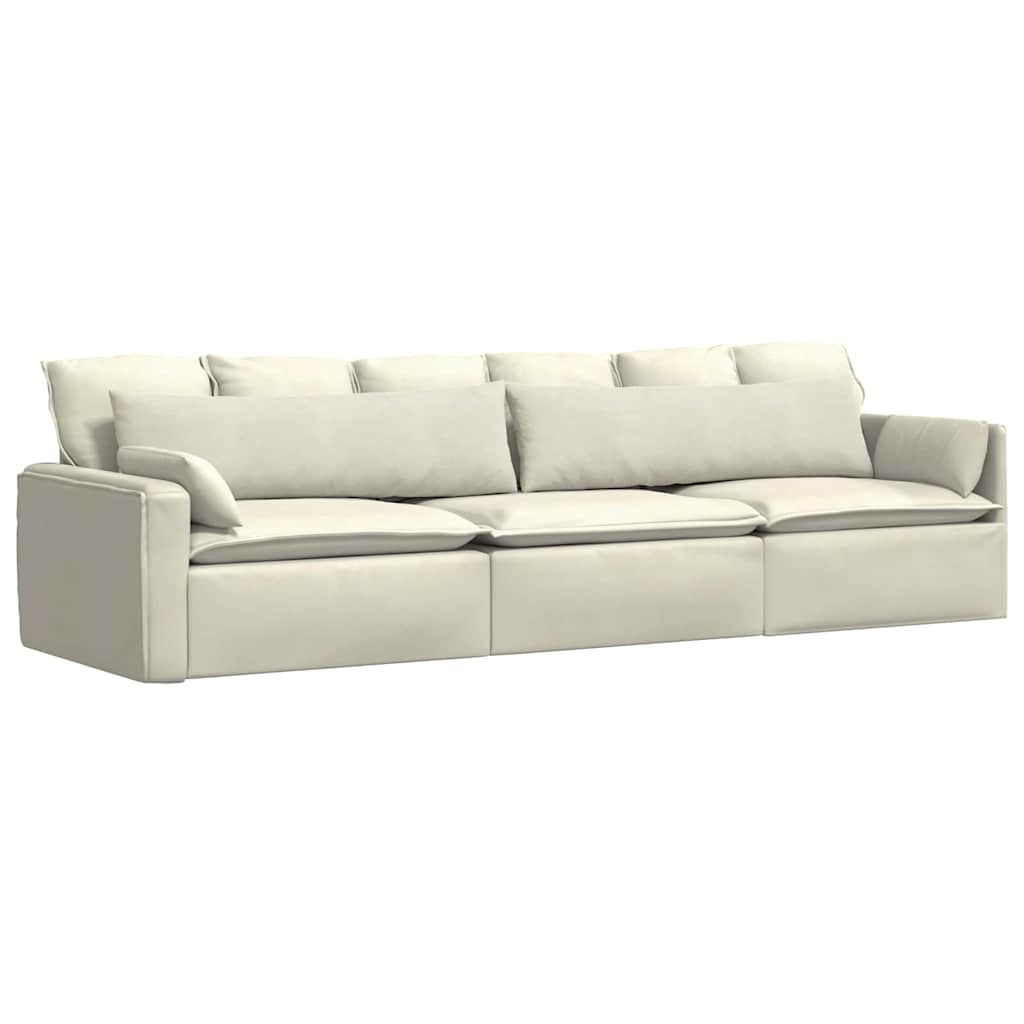 VidaXL coussins de canapé 2 pièces crème 145 x 40 cm tissu corde