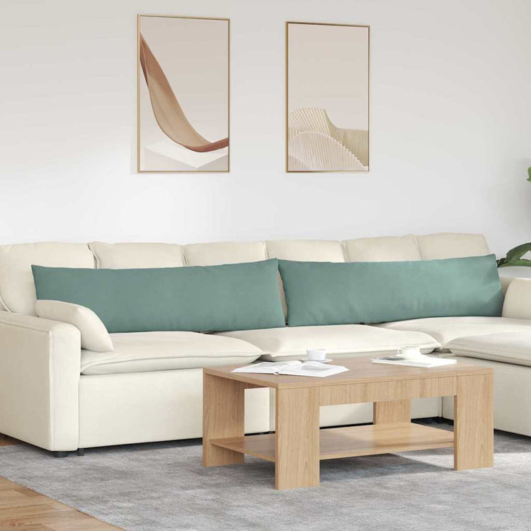 VidaXL coussins de canapé 2 pièces vert d'eau 145 x 40 cm tissu corde