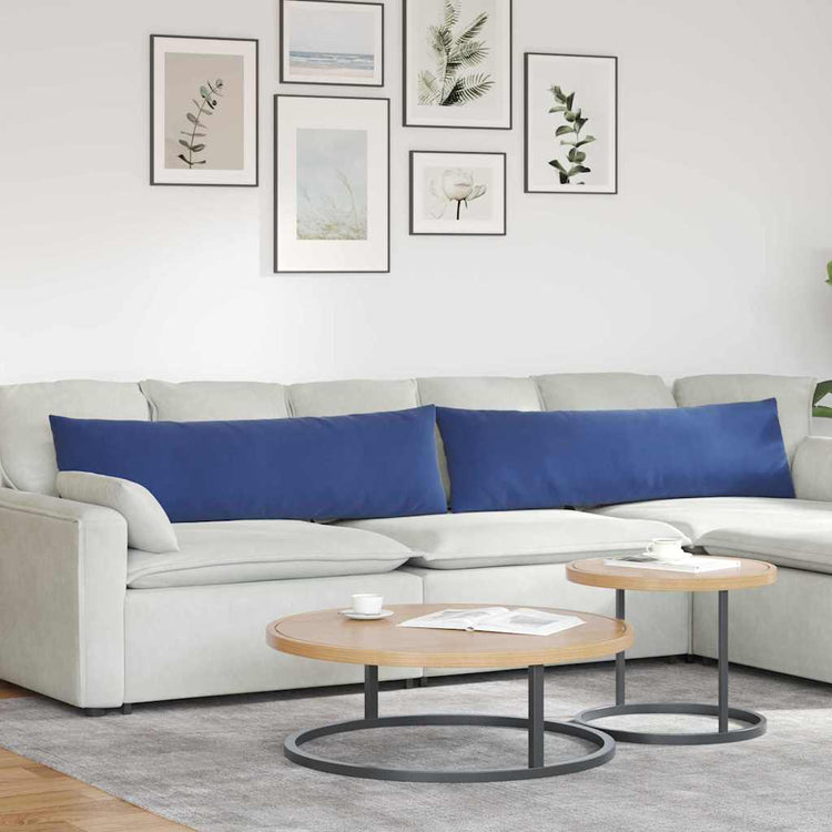 VidaXL coussins de canapé, 2 pièces, bleu police, tissu corde 145 x 40 cm