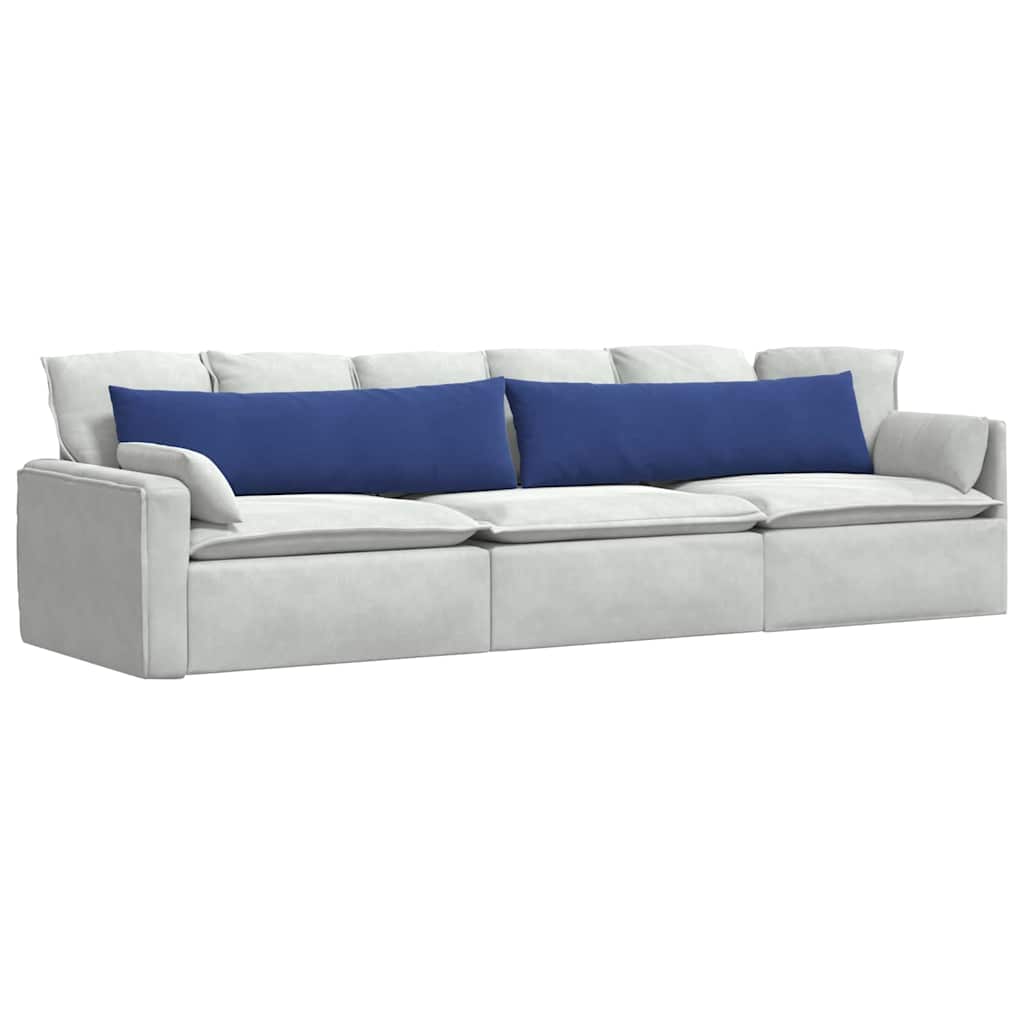 VidaXL coussins de canapé, 2 pièces, bleu police, tissu corde 145 x 40 cm