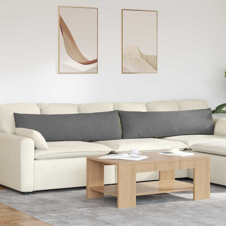 VidaXL coussins de canapé 2 pièces tissu gris foncé 145 x 40 cm