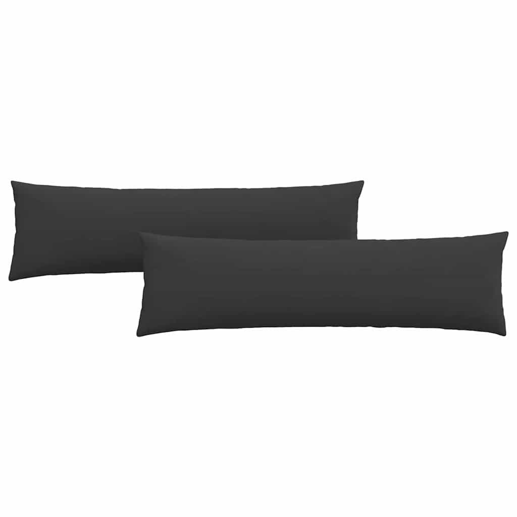 VidaXL coussins de canapé 2 pièces noir 145 x 40 cm tissu