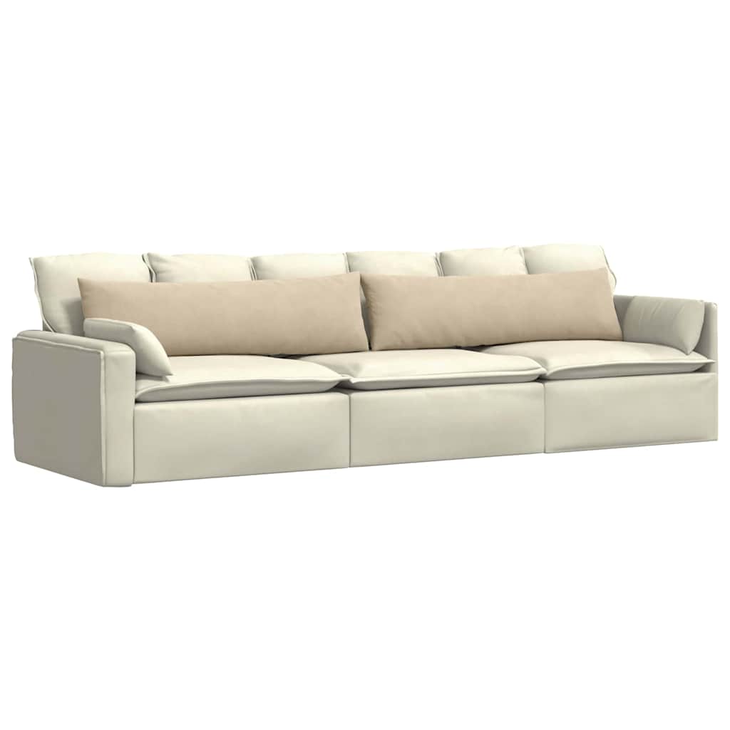 VidaXL coussins de canapé 2 pièces crème 145 x 40 cm tissu