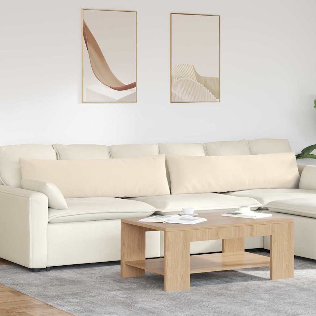VidaXL coussins de canapé 2 pièces beige 145 x 40 cm tissu