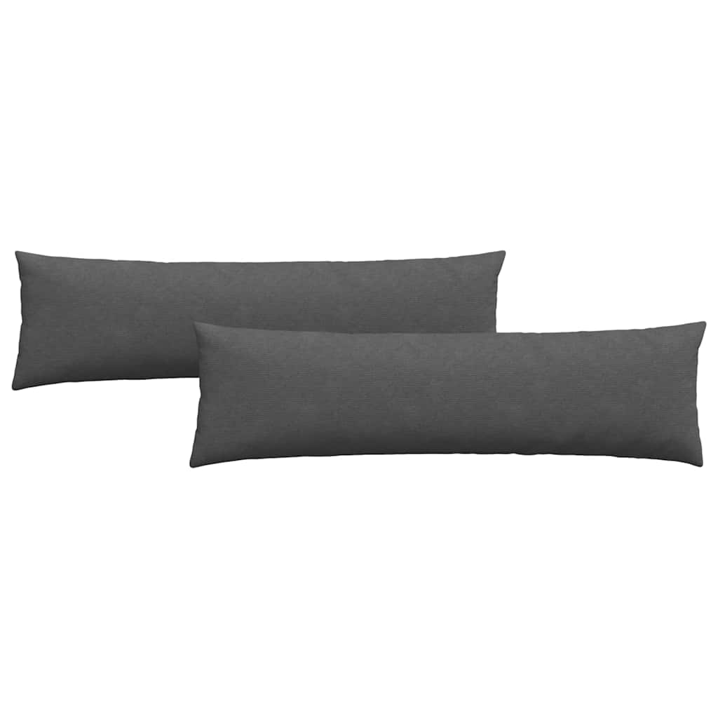 VidaXL coussins de canapé 2 pièces gris foncé 145 x 40 cm tissu corde