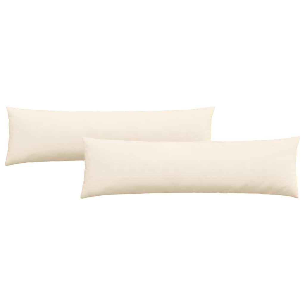 VidaXL coussins de canapé 2 pièces crème 145 x 40 cm tissu corde