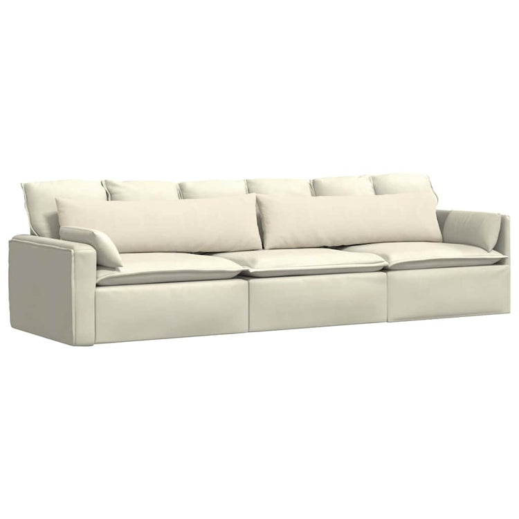 VidaXL coussins de canapé 2 pièces crème 145 x 40 cm tissu corde