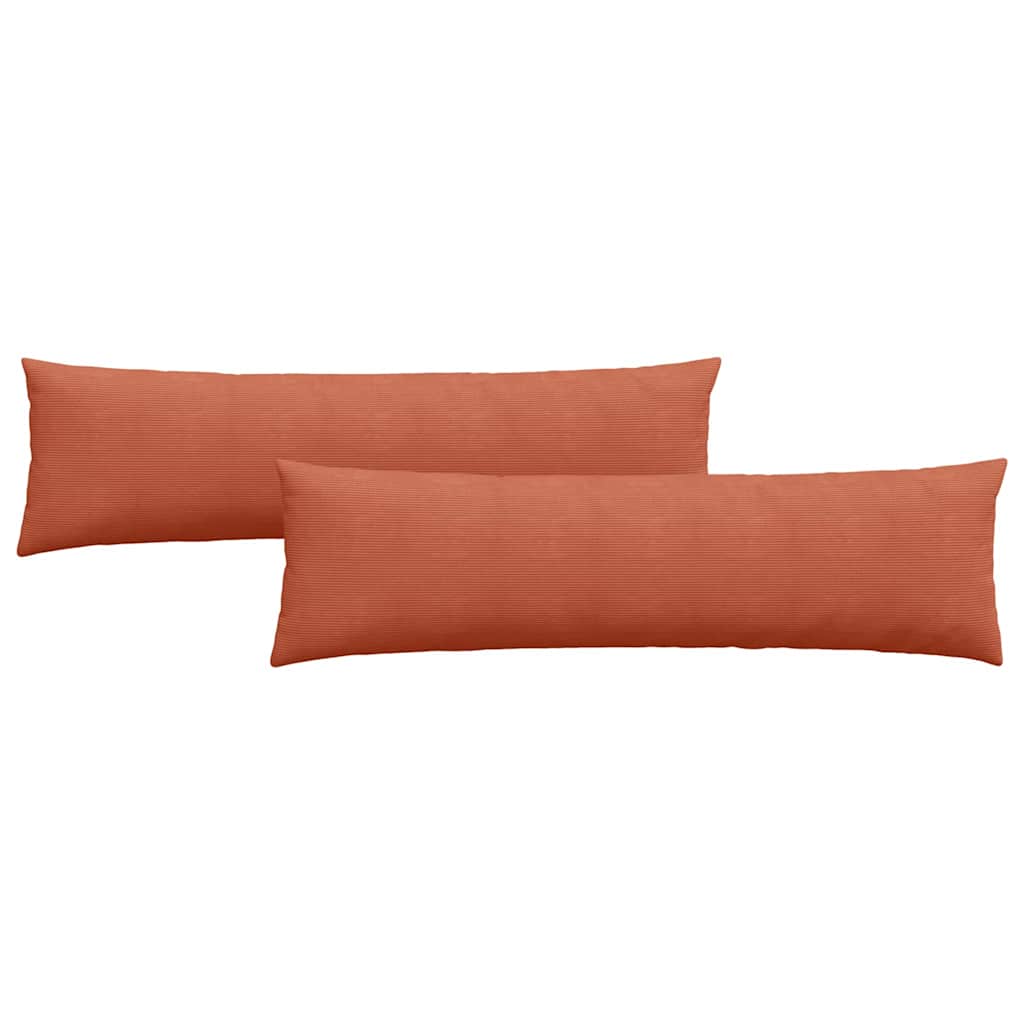 VidaXL coussins de canapé 2 pièces rouge-orange 145 x 40 cm tissu corde