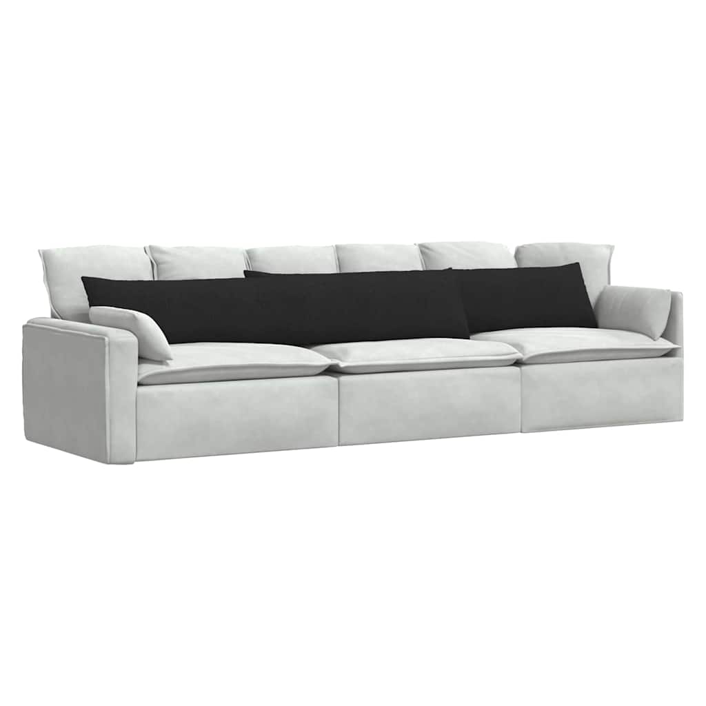 VidaXL coussins de canapé 2 pcs noir 200 x 40 cm tissu
