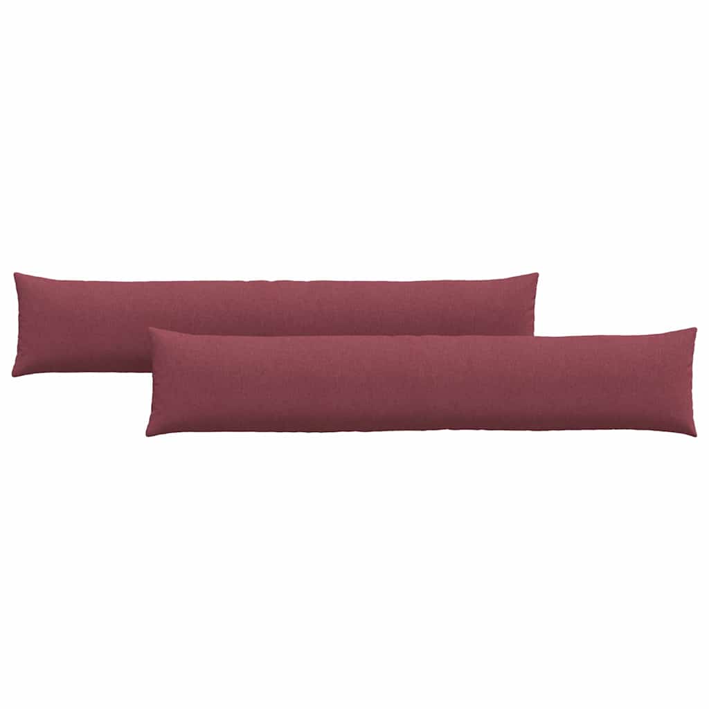 VidaXL coussins de canapé 2 pcs vin rouge 200 x 40 cm tissu