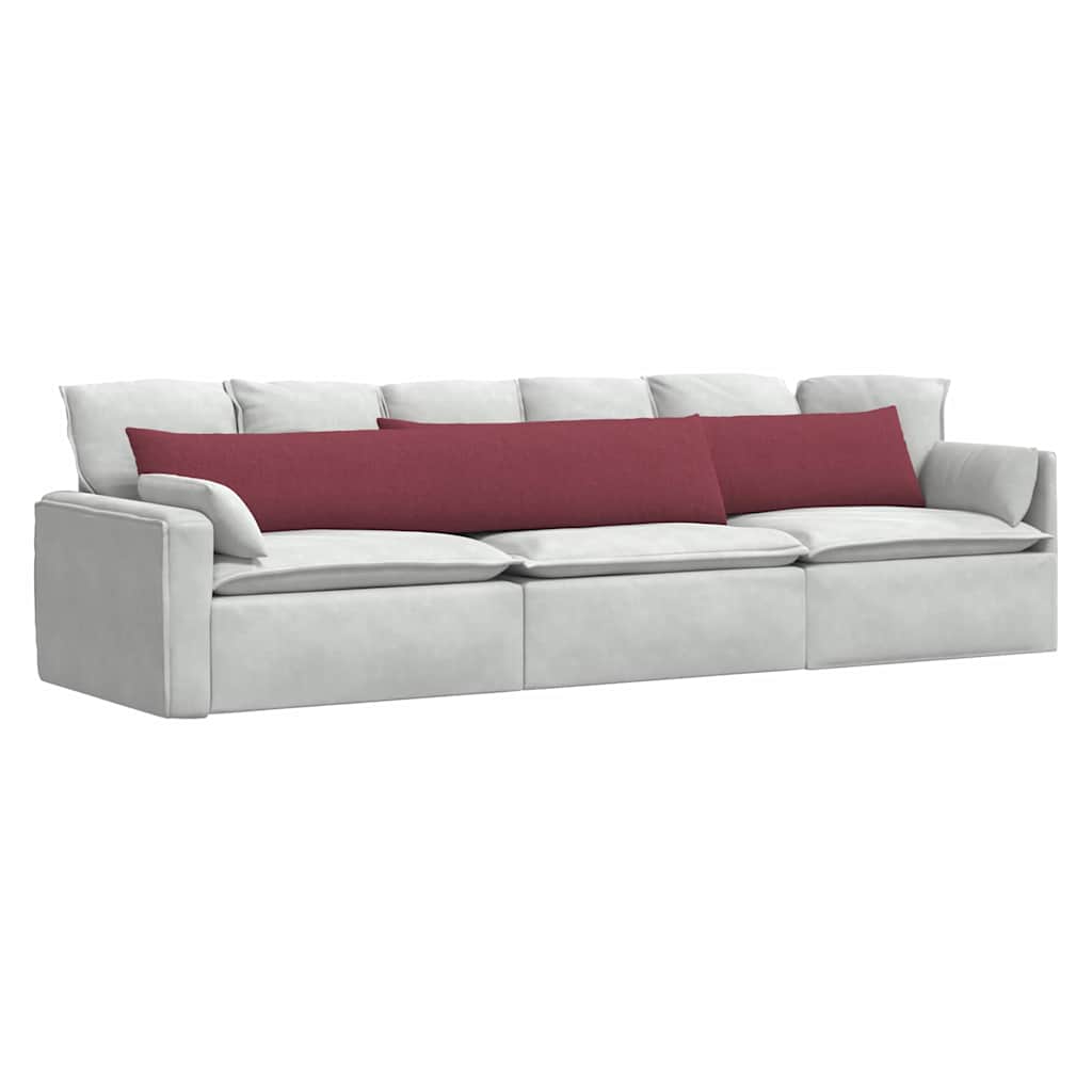 VidaXL coussins de canapé 2 pcs vin rouge 200 x 40 cm tissu