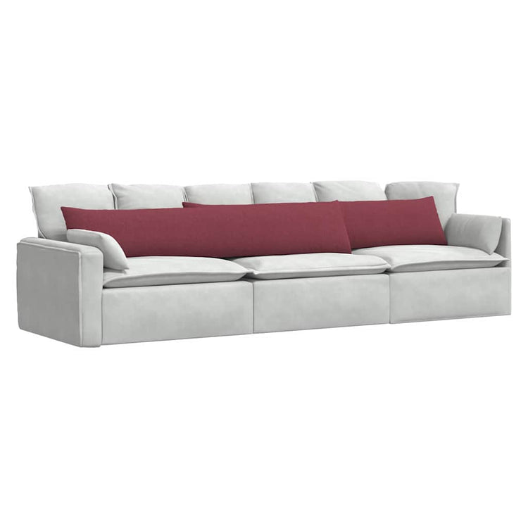 VidaXL coussins de canapé 2 pcs vin rouge 200 x 40 cm tissu