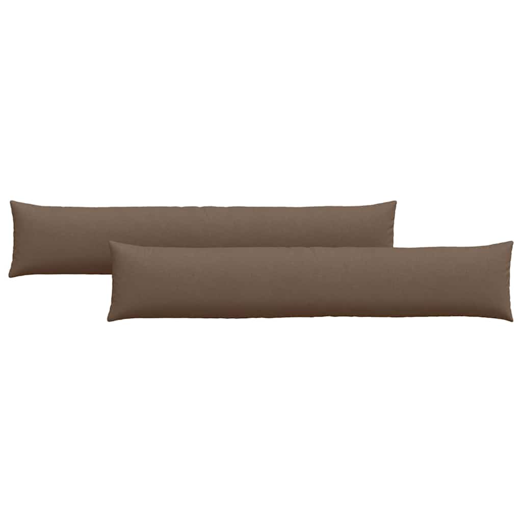 VidaXL coussins de canapé 2 pcs marron 200 x 40 cm tissu