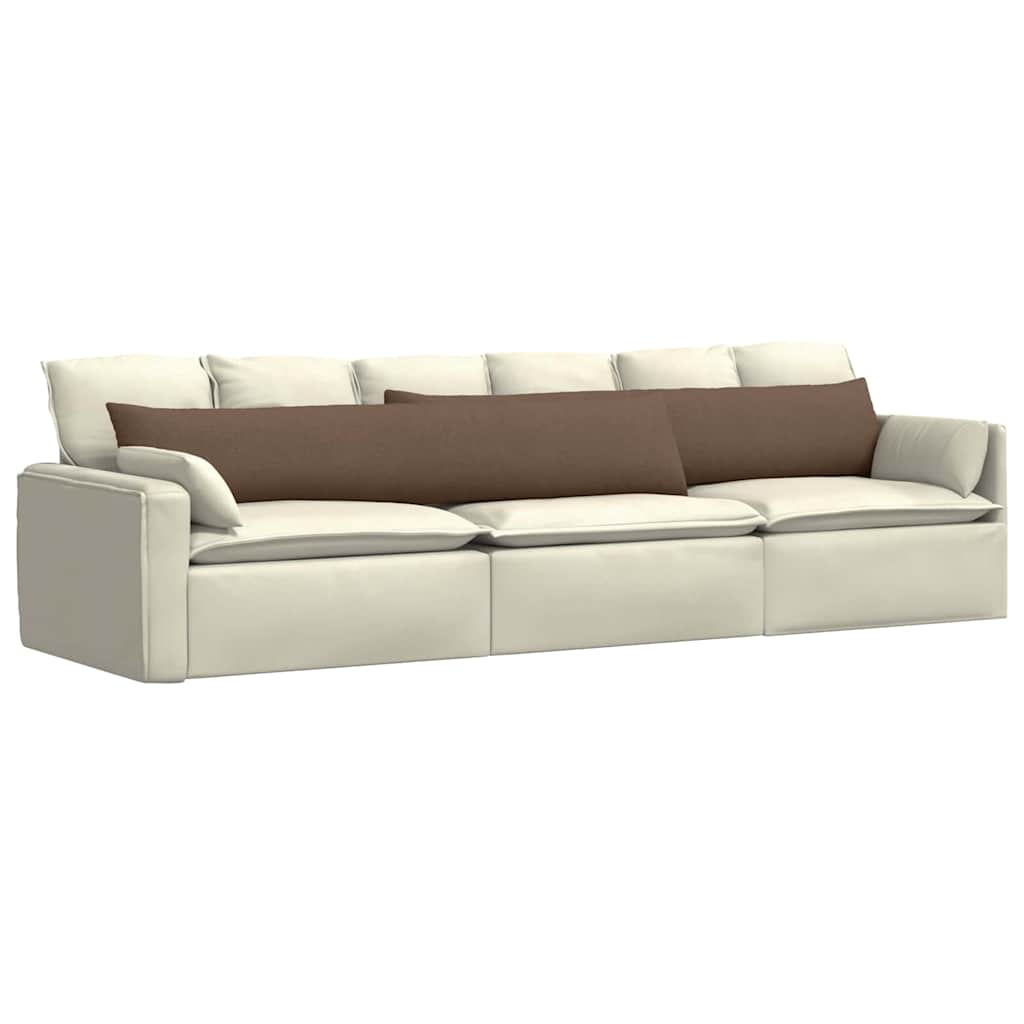 VidaXL coussins de canapé 2 pcs marron 200 x 40 cm tissu