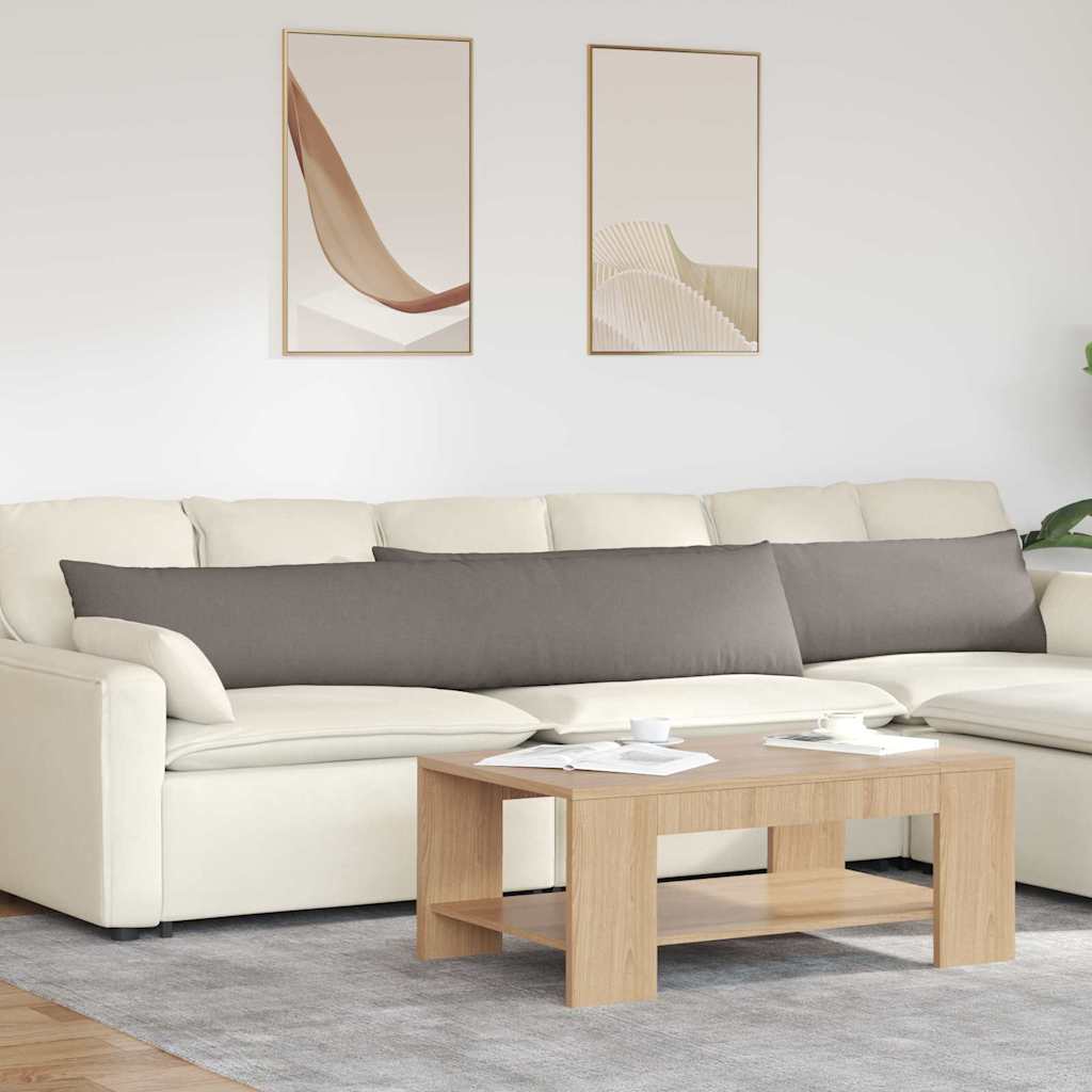 VidaXL coussins de canapé 2 pcs taupe 200 x 40 cm tissu