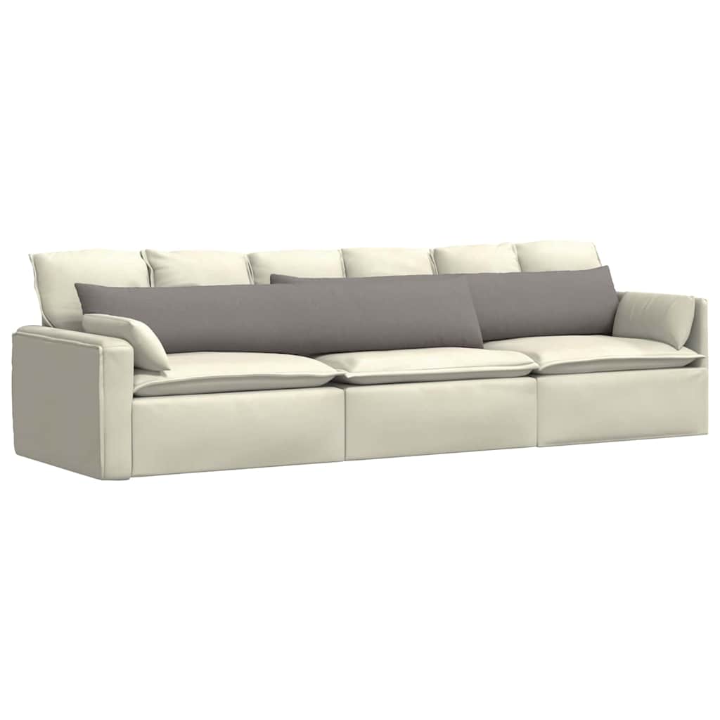 VidaXL coussins de canapé 2 pcs taupe 200 x 40 cm tissu