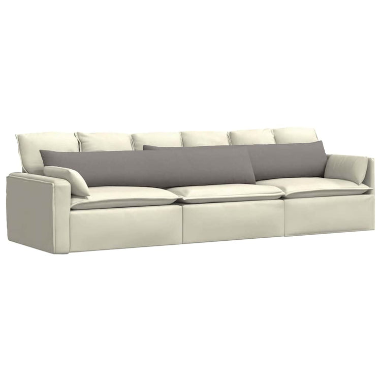 VidaXL coussins de canapé 2 pcs taupe 200 x 40 cm tissu