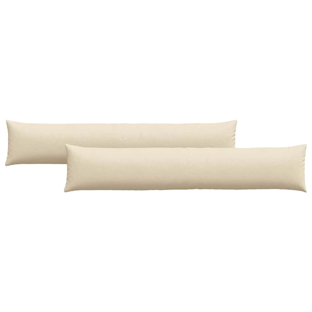 VidaXL coussins de canapé 2 pcs crème 200 x 40 cm tissu