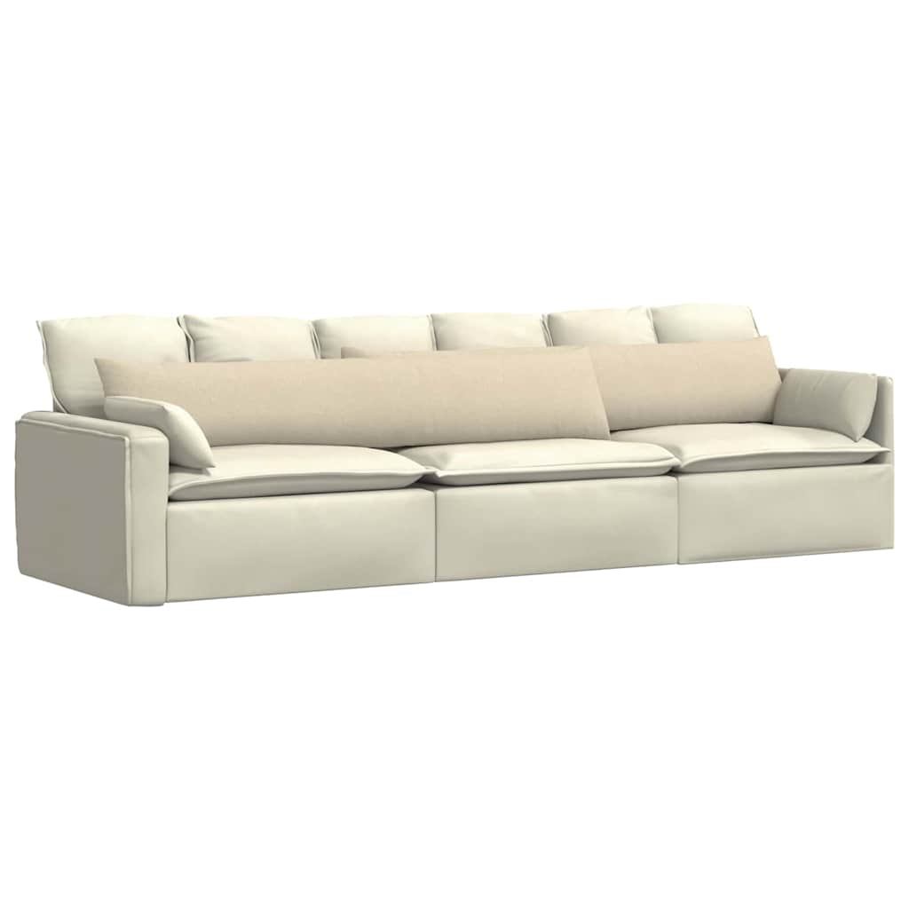 VidaXL coussins de canapé 2 pcs crème 200 x 40 cm tissu