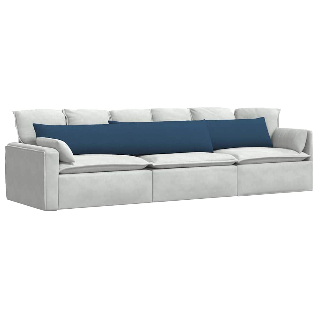 VidaXL coussins de canapé 2 pcs bleu 200 x 40 cm tissu