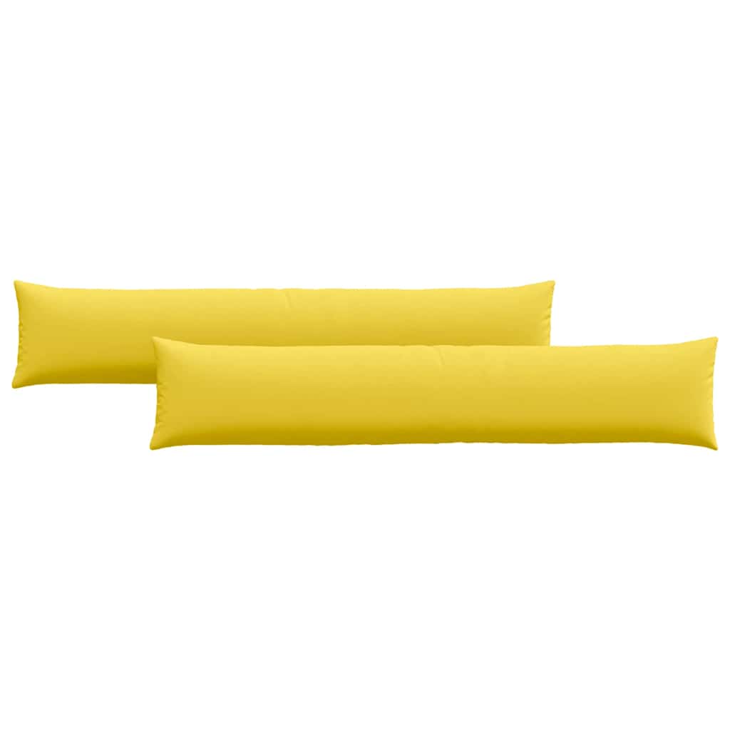 VidaXL coussins de canapé 2 pcs jaune clair 200 x 40 cm tissu