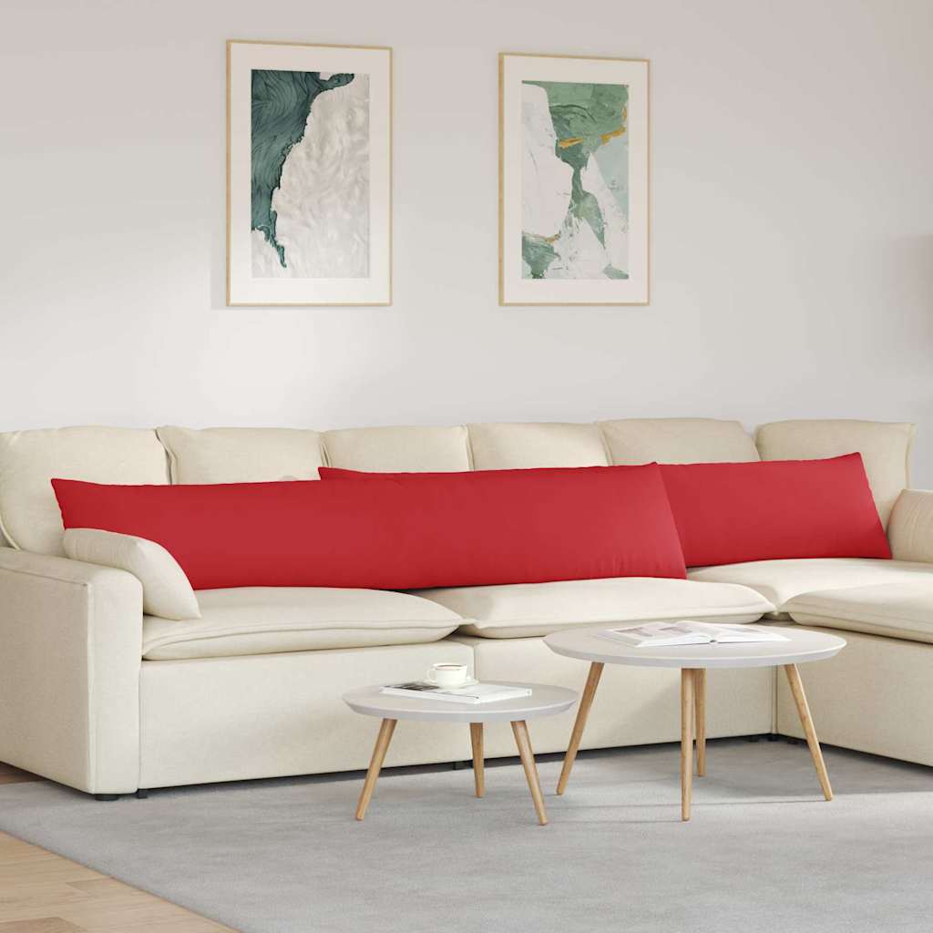 VidaXL coussins de canapé 2 pcs rouge 200 x 40 cm tissu