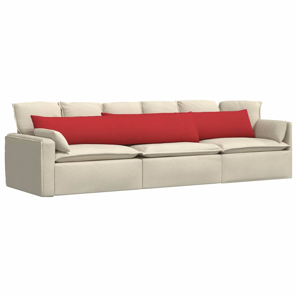 VidaXL coussins de canapé 2 pcs rouge 200 x 40 cm tissu