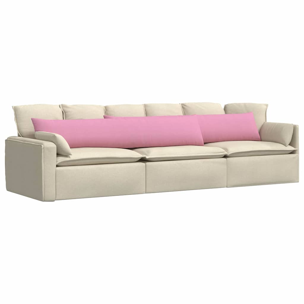 VidaXL coussins de canapé 2 pcs rose 200 x 40 cm tissu