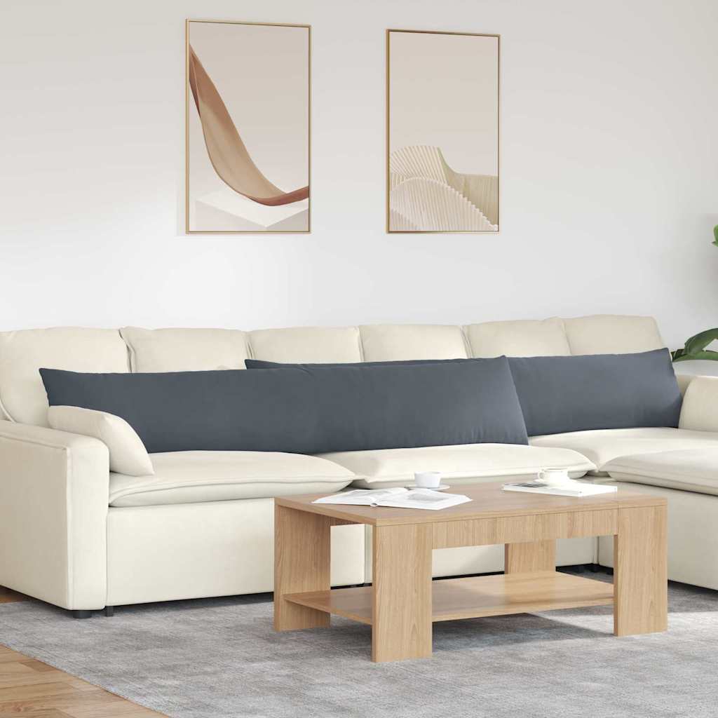 VidaXL coussins de canapé 2 pièces gris foncé 200 x 40 cm tissu corde