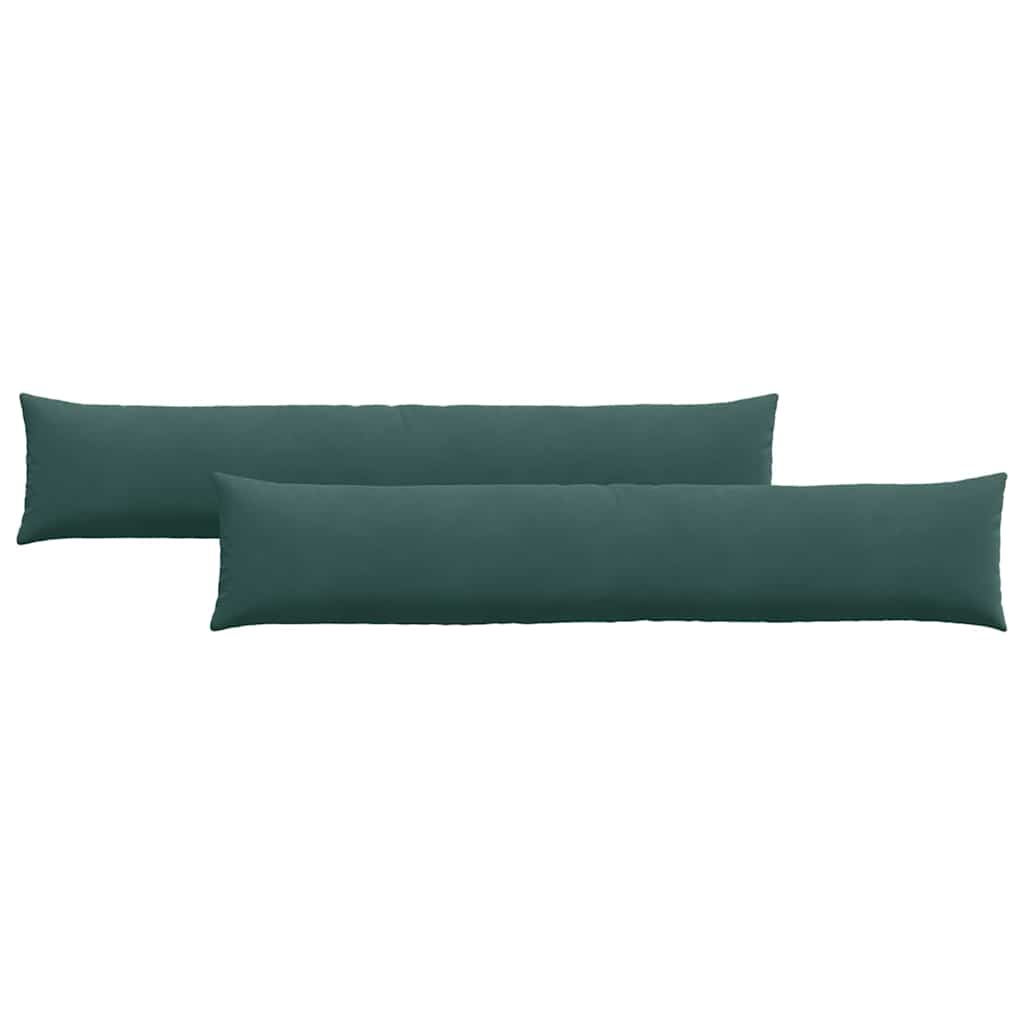 VidaXL coussins de canapé 2 pièces vert foncé 200 x 40 cm tissu corde