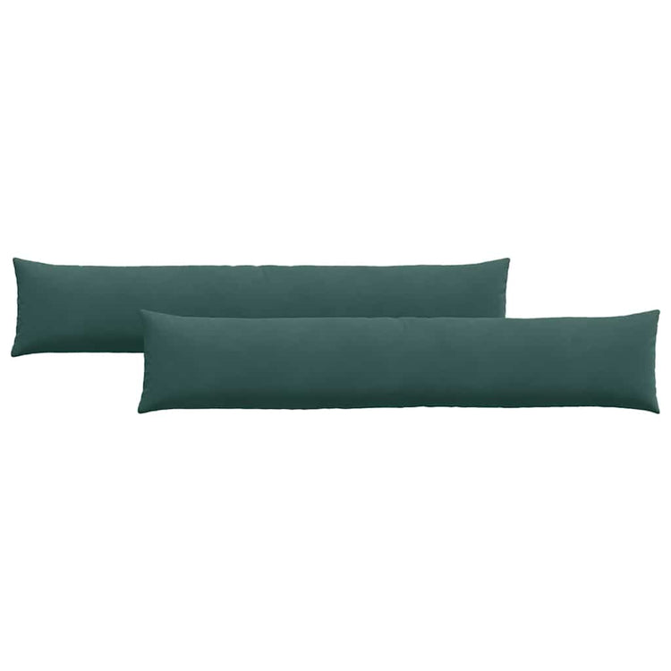 VidaXL coussins de canapé 2 pièces vert foncé 200 x 40 cm tissu corde