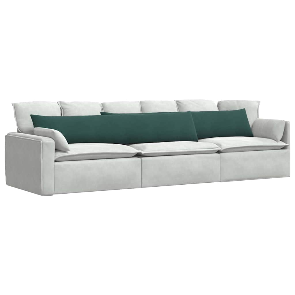 VidaXL coussins de canapé 2 pièces vert foncé 200 x 40 cm tissu corde