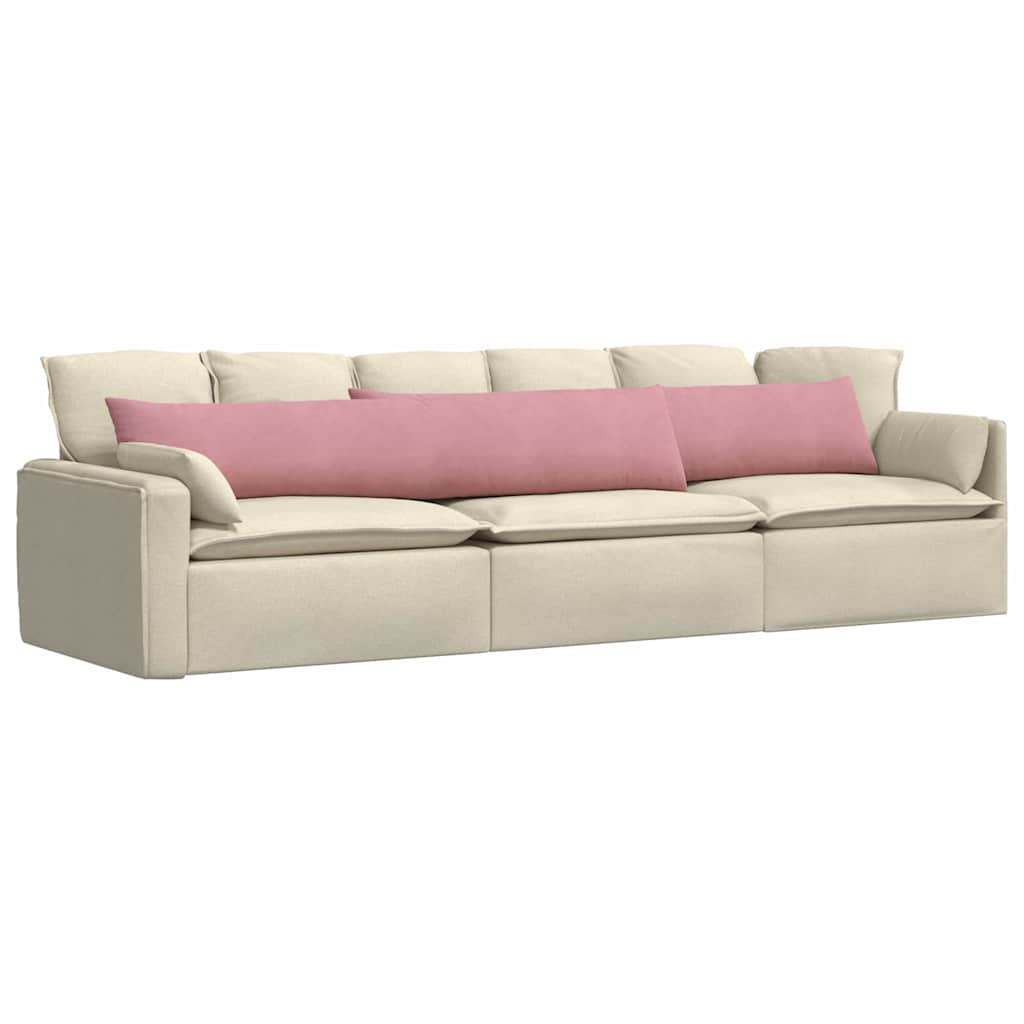 VidaXL coussins de canapé 2 pièces rose 200 x 40 cm tissu corde